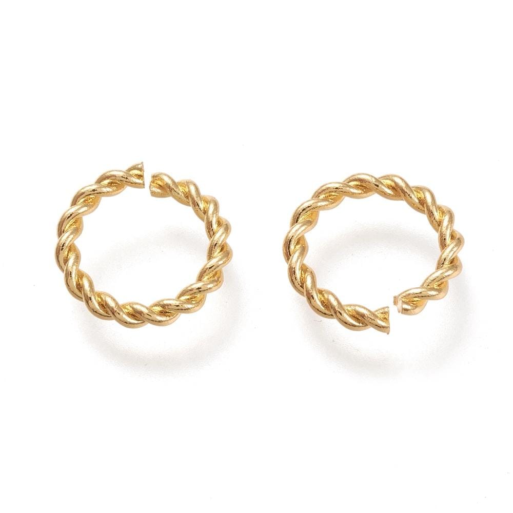 Øsken/O - Ringe – Tvistet, Åben, Forgyldt Messing (8x1mm), 10 Stk - Uniq Perler - 0000003905, 145687845673914365940852