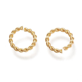 Öschen/O - Ringe – Gedreht, Offen, Vergoldet Messing (8x1mm), 10 Stück - Uniq Perler - 0000003905, 145687845673914365940852