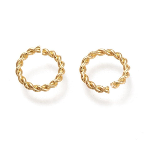 Øsken/O - Ringe – Tvistet, Åben, Forgyldt Messing (8x1mm), 10 Stk - Uniq Perler - 0000003905, 145687845673914365940852