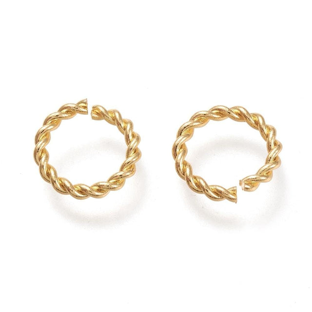 Øsken/O - Ringe – Tvistet, Åben, Forgyldt Messing (8x1mm), 10 Stk - Uniq Perler - 0000003905, 145687845673914365940852