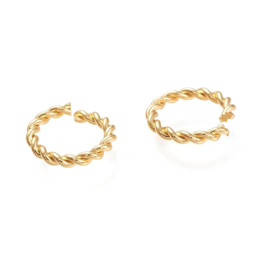 Øsken/O - Ringe – Tvistet, Åben, Forgyldt Messing (8x1mm), 10 Stk - Uniq Perler - 0000003905, 145687845673914365940852
