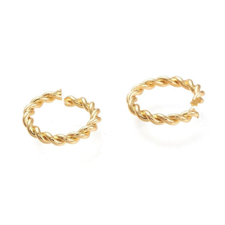 Øsken/O - Ringe – Tvistet, Åben, Forgyldt Messing (8x1mm), 10 Stk - Uniq Perler - 0000003905, 145687845673914365940852