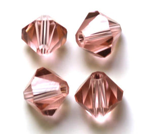Österreichische Kristallperlen, Rosa, Bicone, 3x3mm, (10 Stk.) - Uniq Perler - 175236