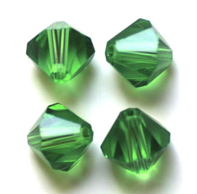 Österreichische Kristallperlen, grün, Bicone, Grade AAA, 3x3mm, (10 Stk) - Uniq Perler - 021769645688917601070849, 021769645688917767268841, 021769645688916964456848
