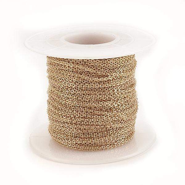 Oval Ankerkæde, 18K Forgyldt, (1,5x1,3x0,3mm) - Uniq Perler - 278374