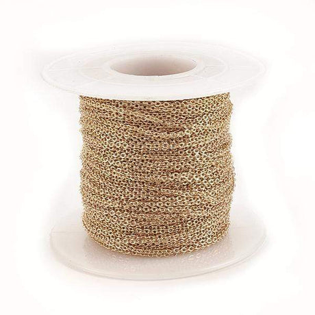 Oval Ankerkæde, 18K Forgyldt, (1,5x1,3x0,3mm) - Uniq Perler - 278374