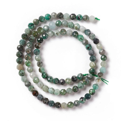 panda Ass. perler og sten 4 mm facetteret smaragd  perler