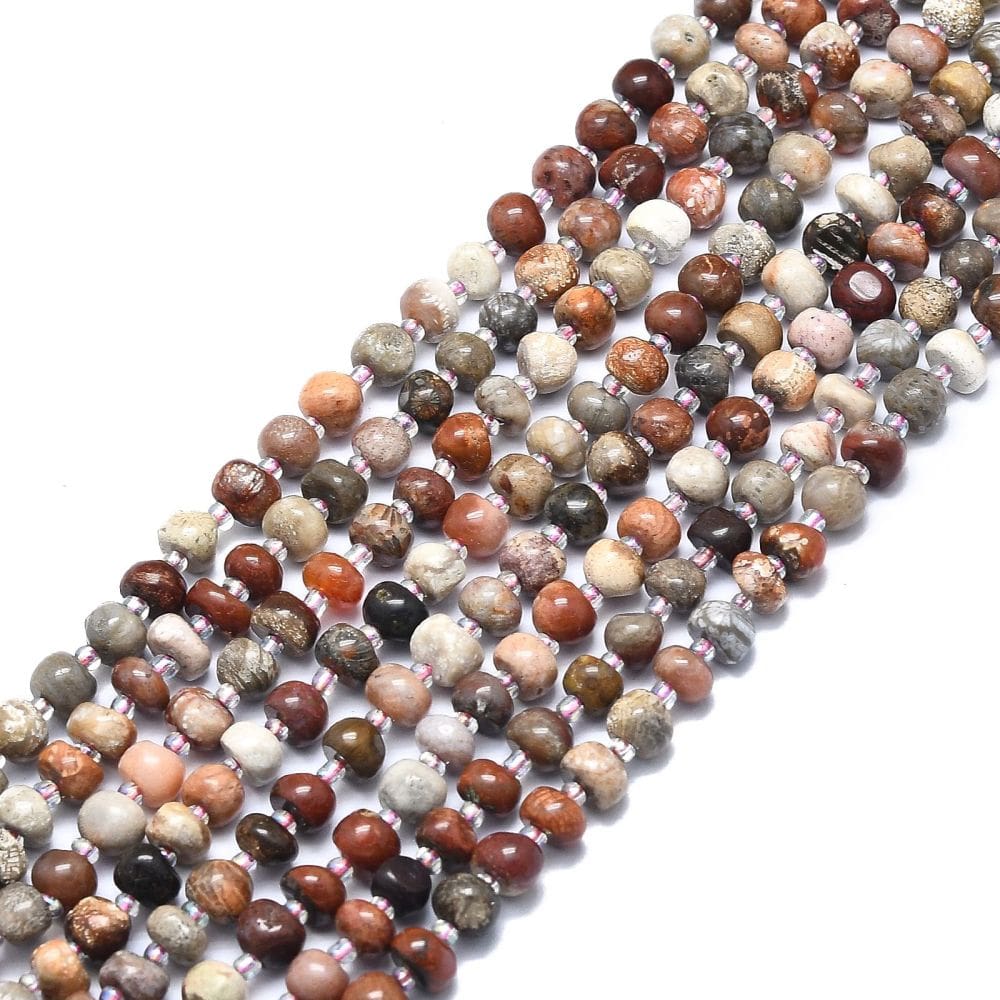 panda Ass. perler og sten 5,5-6,5 mm naturstens mix, rondel