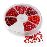 panda DIY SÆT Rondel med 3 mm seed beads, rød, ca 1270 perler