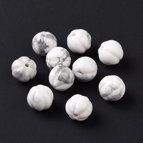 panda Enkelt perler og sæt 10 stk howlith græskarformet perler str. 8 mm