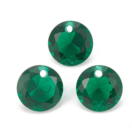 panda Enkelt perler og sæt 10 stk kubic zirkonia vedhæng/perler, grøn