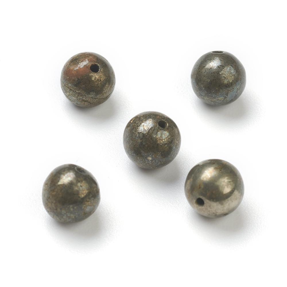 panda Enkelt perler og sæt 10 stk pyrit perler, 4 mm
