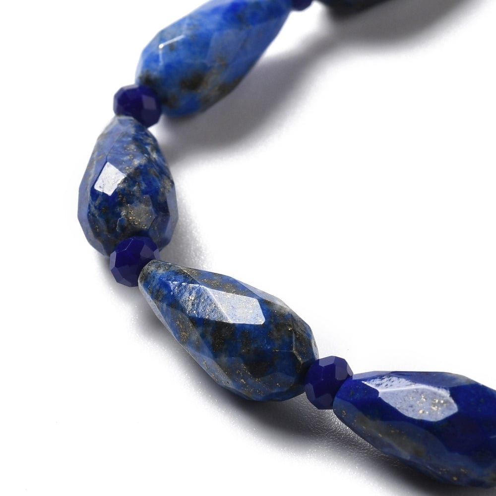 panda Enkelt perler og sæt Facetteret dråber i Lapis Lazuli, str. 16x8 mm