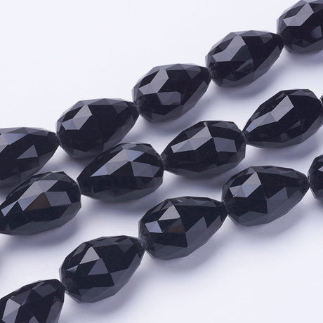 panda Enkelt perler og sæt Facetteret sorte glas dråber str. 25x18 mm
