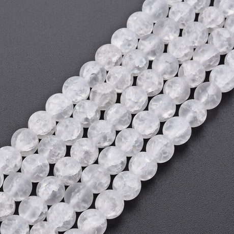 panda Glas Perler 6 mm krakeleret frostet/mat glas perle