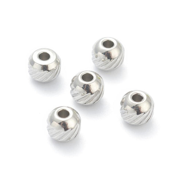 panda Metal perler 10 stk. 4x3,5 mm stål perler med mønster