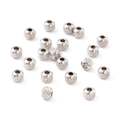 panda Metal perler 10 stk. stål perler med tvistet mønster str. 4x3,5 mm