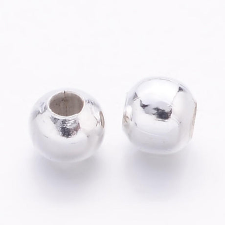 panda metal perler. 100 stk forsølvet metal perler str. 3 mm
