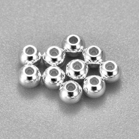 panda Metal perler 100 stk forsølvet stål perler str. 3 mm