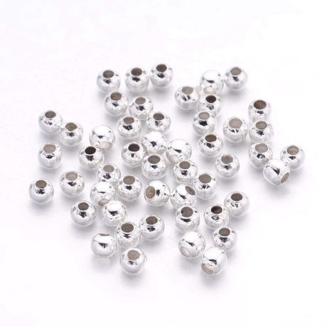panda metal perler. 20 gr. ca 400 stk forsølvet metal perler str. 3 mm