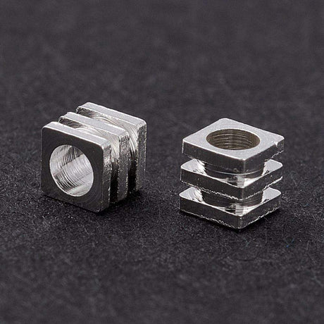panda Metal perler 25 stk "cube" forsølvet perler, str. 2,5 mm