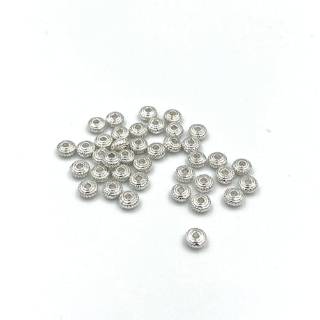 panda Metal perler 50 stk forsølvet små perler med mønster 2x3 mm