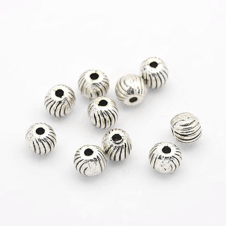 panda Metal perler 50 stk runde antikforsølvet metal perler.
