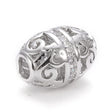 panda Metal perler Tøndeformet forsølvet perle med zirkonia sten