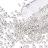 panda seed beads 3 mm glas seed beads, Metallic sølv