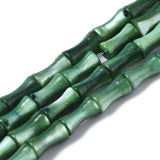 panda shell Bambus formet shell perler, grøn str. 8x4,5 mm