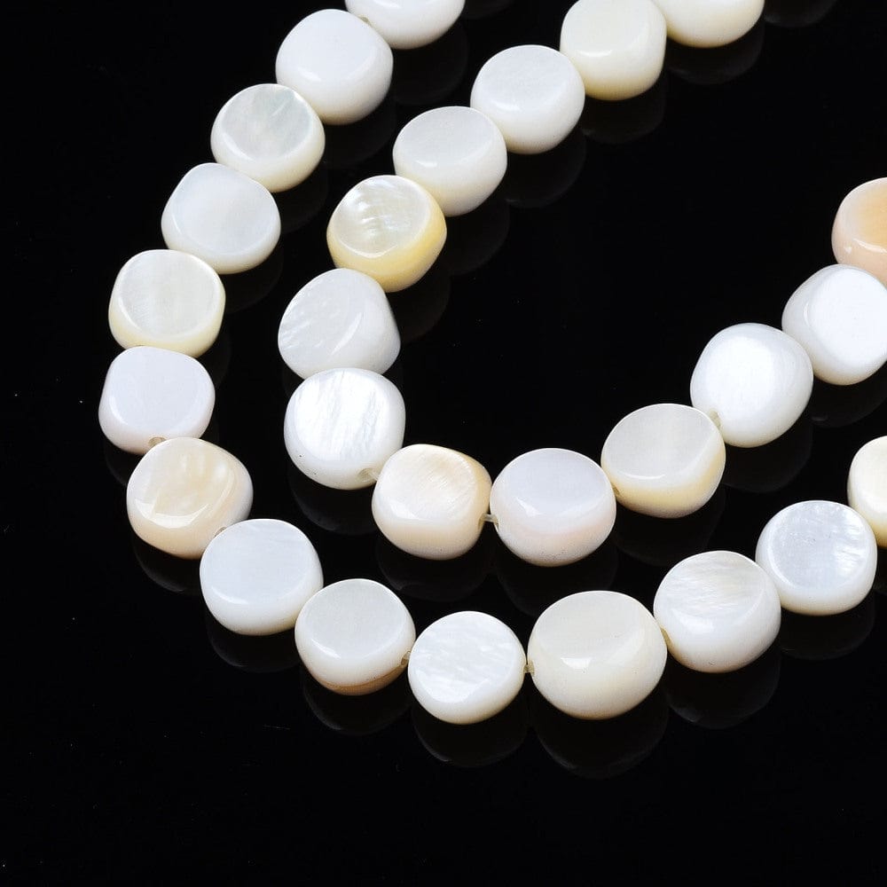 panda Shell Perler Flade runde(møntformet) shell perler str. 5-9 mm