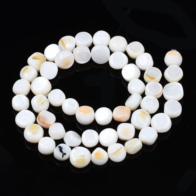 panda Shell Perler Flade runde(møntformet) shell perler str. 5-9 mm