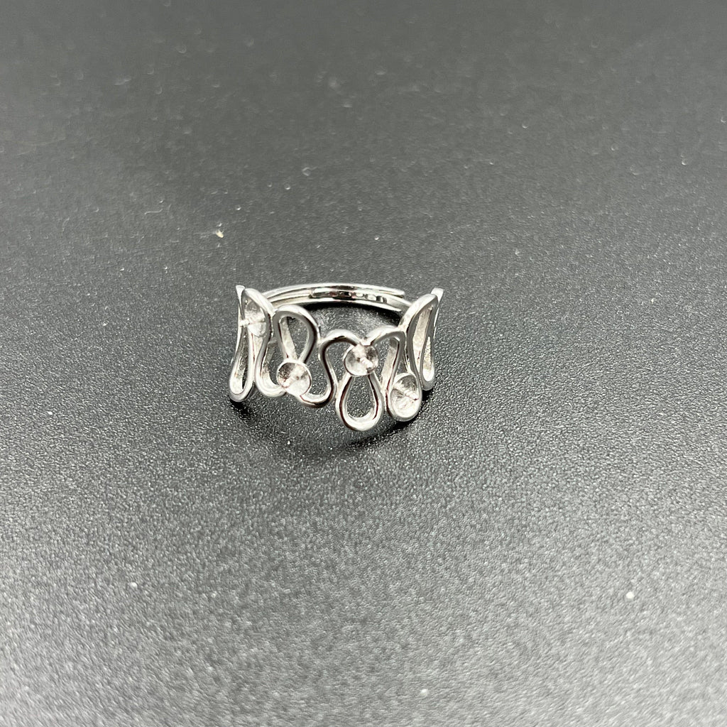 panda sterling sølv Justerbar ring til top/anboret perler i Sterling sølv
