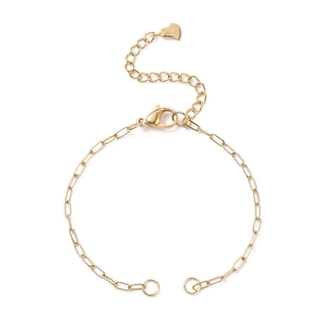 Papirklips Armbånd, Forgyldt Stål, Ca. 15cm - Uniq Perler - 123446546345