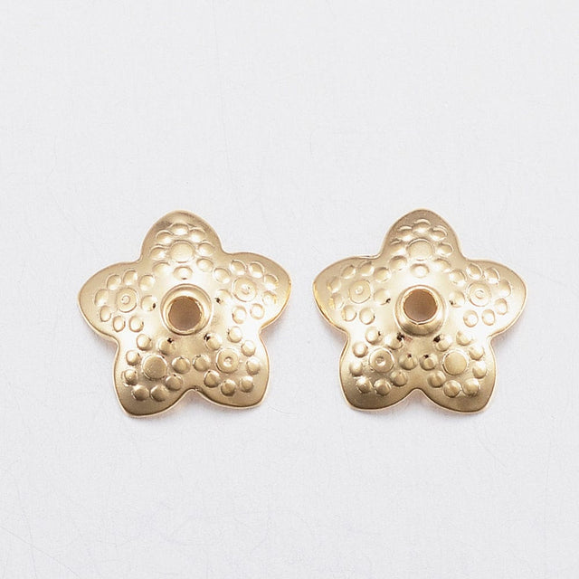 Perlehatte – Forgyldt Stål (10x2.5mm), 10 Stk - Uniq Perler - 728416