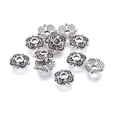 Perlehatte Med Mønster - Antik Forsølvet Messing (8mm), 10 Stk - Uniq Perler - 0000000174