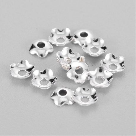 Perlekapper – Forsølvet Messing (4x1.2mm), Ca. 30 Stk - Uniq Perler - 991579
