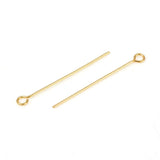 Perlestave Med Øje – Forgyldt Stål (30x0,6mm), Ca. 50 Stk - Uniq Perler - 12666224