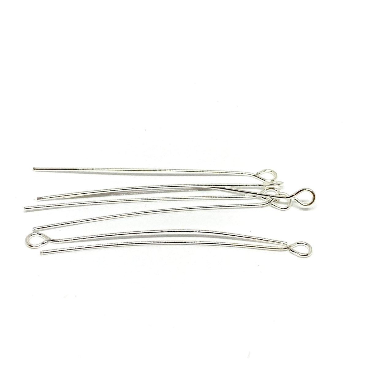 Perlestave Med Øje – Sterling Sølv 925 (40mm), 1 Eller 10 Par - Uniq Perler - 724701