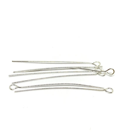 Perlestave Med Øje – Sterling Sølv 925 (40mm), 1 Eller 10 Par - Uniq Perler - 724701