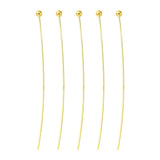 Perlestave Med Rundt Hoved - Forgyldt, (45x0,5mm), 25 Stk - Uniq Perler - 748539