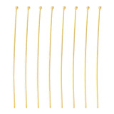 Perlestave Med Rundt Hoved - Forgyldt (50x0,6mm), 25 Stk - Uniq Perler - 21348646