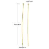 Perlestave Med Rundt Hoved - Forgyldt (50x0,6mm), 25 Stk - Uniq Perler - 21348646