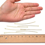 Perlestave Med Rundt Hoved – Forgyldt (60x0,7mm), 25 Stk - Uniq Perler - 0000013430