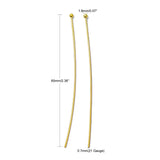 Perlestave Med Rundt Hoved – Forgyldt (60x0,7mm), 25 Stk - Uniq Perler - 0000013430