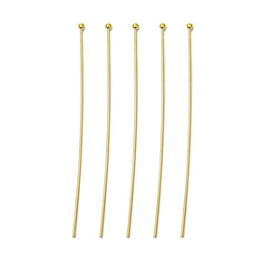 Head Pins with Round Head – Gold-plated (60x0.7mm), 25 pcs - Uniq Perler - 0000013430