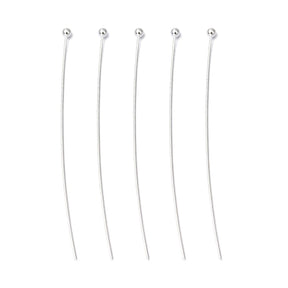 Perlestave Med Rundt Hoved, Forsølvet, 45mm, (200 Stk) - Uniq Perler - 0000013091, 133967645698917698719851