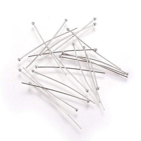 Head Pins with Round Head – Steel (40x0.7mm), 25/100 pcs - Uniq Perler - 233849