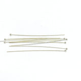 Perlestave Med Rundt Hoved – Sterling Sølv (45x0,5mm), 2 Stk - Uniq Perler - 2269