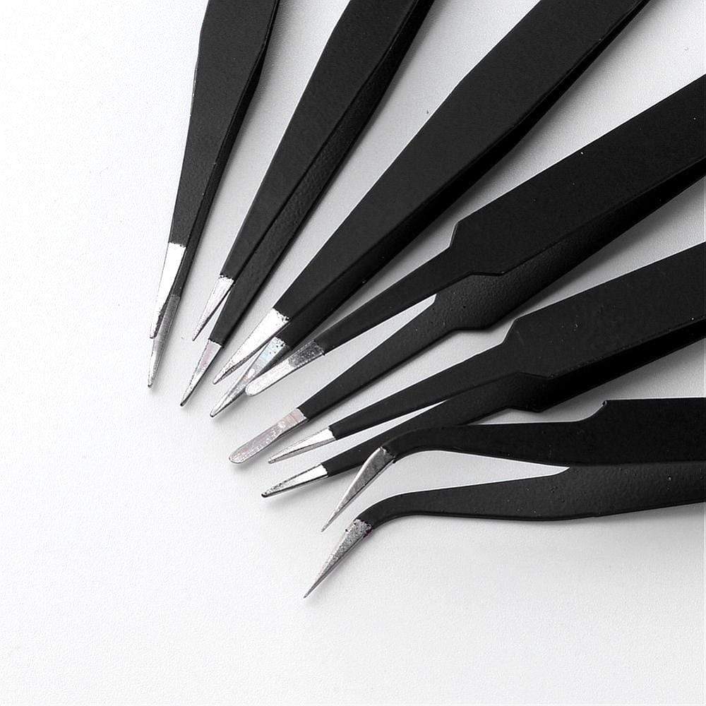 Pincetter/Tweezers Sæt – 6 Stk (Rustfrit Stål) - Uniq Perler - 525840